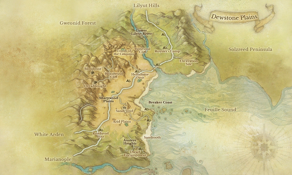 Dewstone Plains map