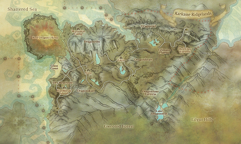 Karkasse Ridgelands map