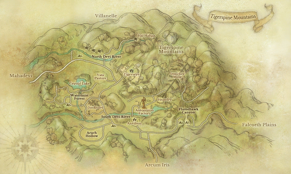 Tigerspine Mountains map