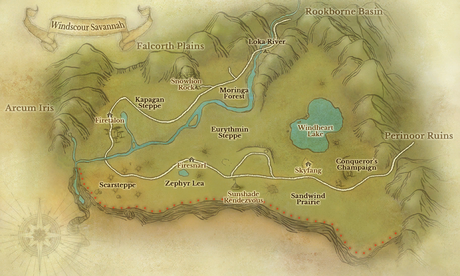 Windscour Savannah map